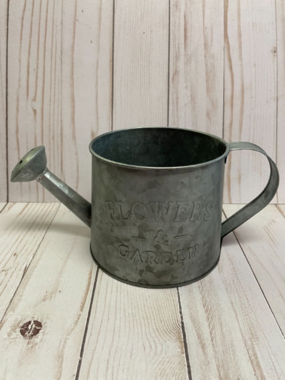 Sonoma Metal Galvanized Flower Garden Watering Large Jar Candle Holder Gray EUC